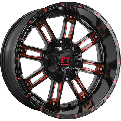 Full Throttle FT-8033 Black Red Milled Wheel