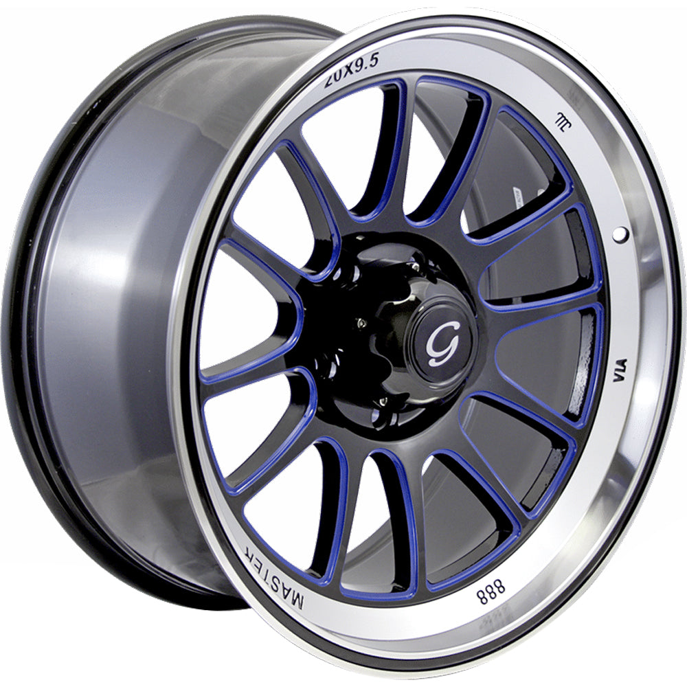 G-Line G0089 Black Blue Polished Wheel