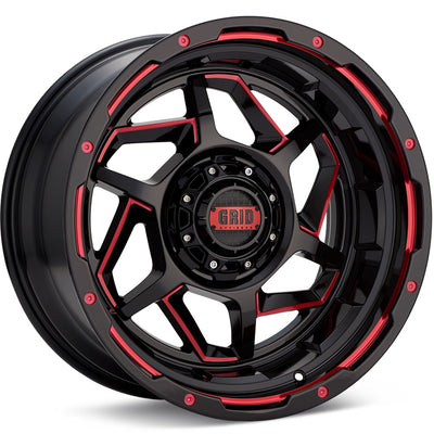 Grid GD14 Black Red Milled Wheel