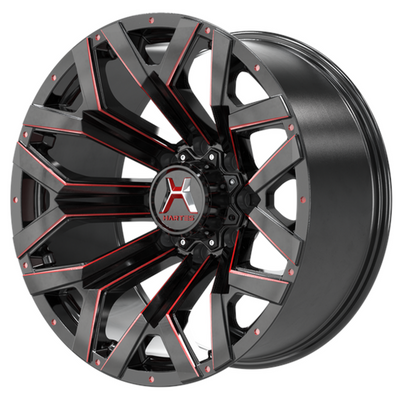 Hartes Metal Offroad Hawkish Black Red Milled Wheel