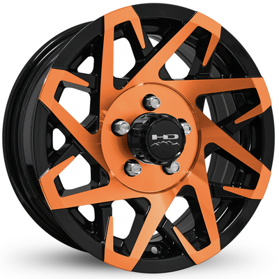 HD Canyon Trailer Black Orange Machined Wheel