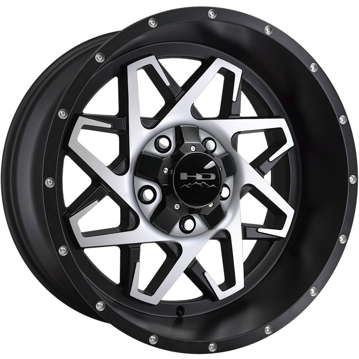 HD Offroad Caliber Black Machined Wheel