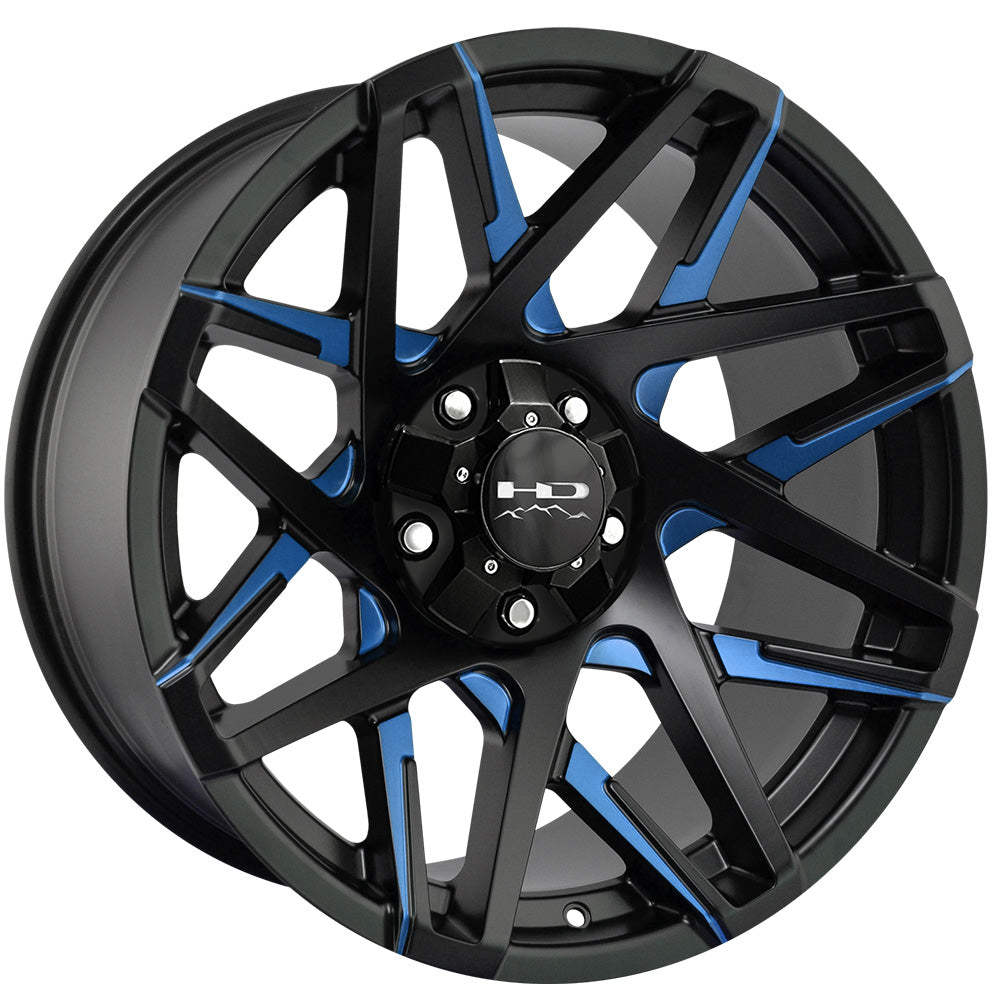 HD Offroad Canyon Black Blue Milled Wheel