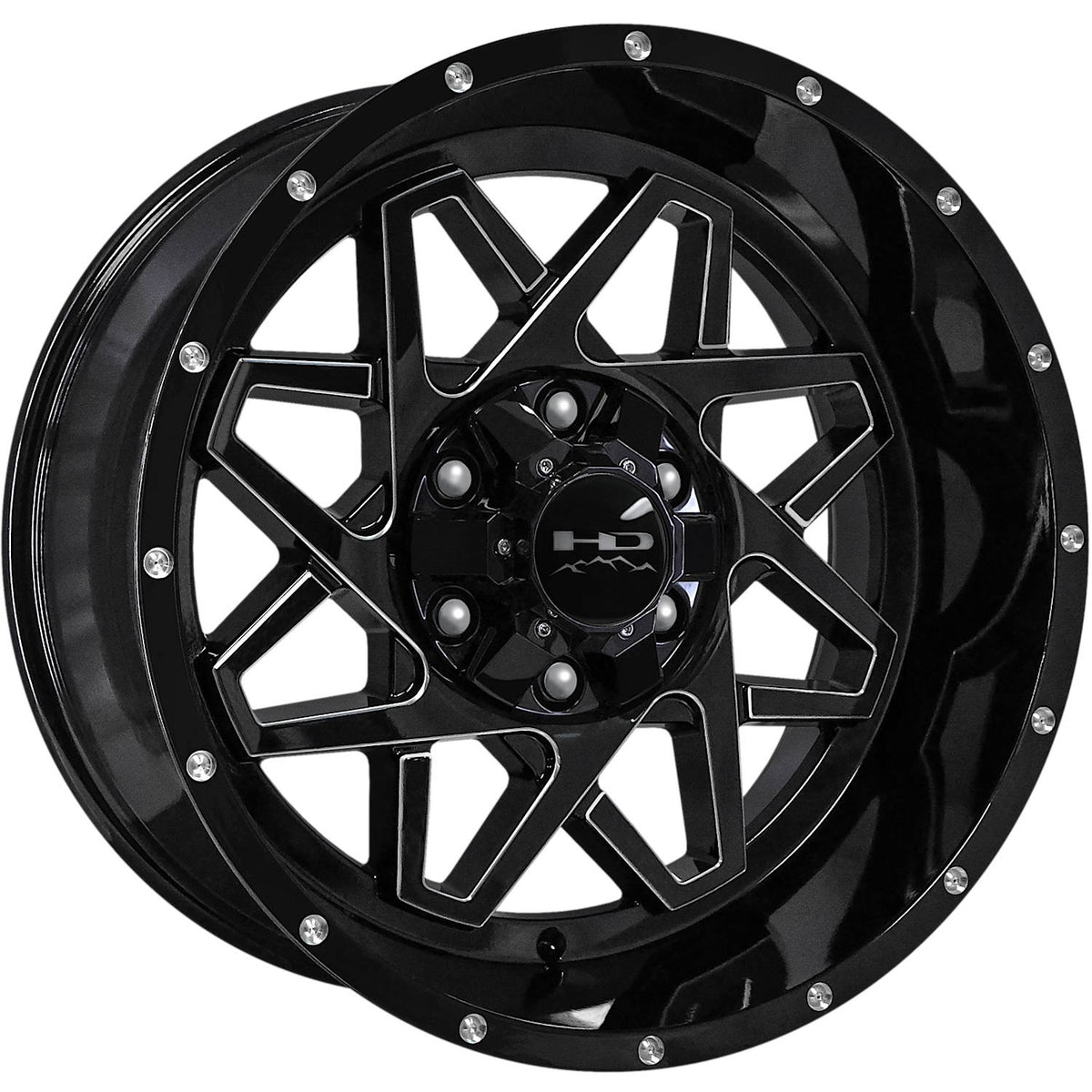 HD Offroad Gridlock Black Milled Wheel
