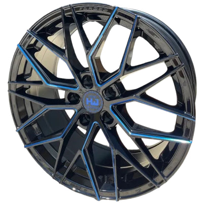 Hemi Wheels HM06 Black Blue Milled Wheel