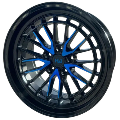 Hemi Wheels HM11 Black Blue Milled Wheel