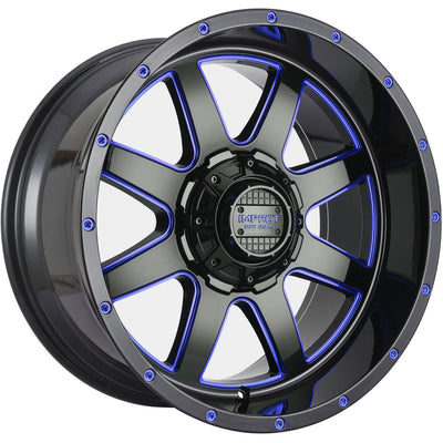 Impact Offroad 804 Black Blue Milled Wheel