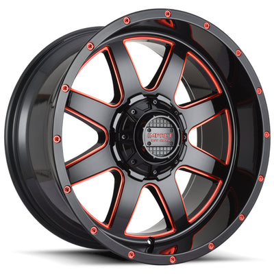 Impact Offroad 804 Black Red Milled Wheel