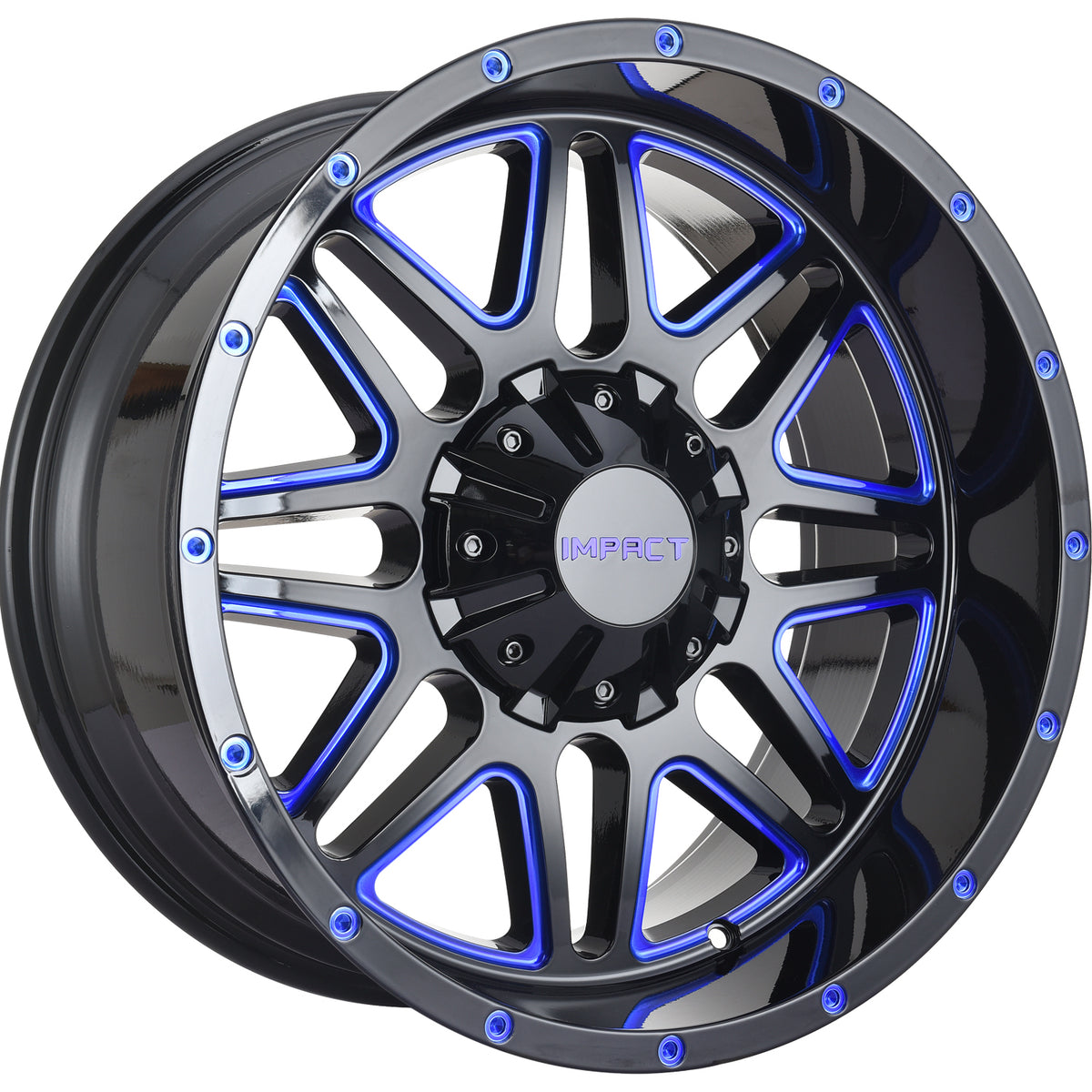 Impact Offroad 806 Black Blue Milled Wheel