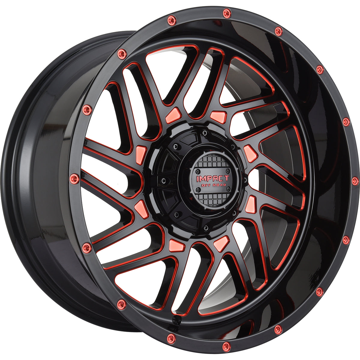 Impact Offroad 808 Black Red Milled Wheel