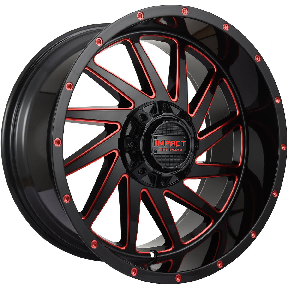 Impact Offroad 811 Black Red Milled Wheel