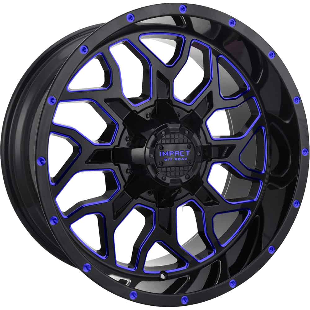 Impact Offroad 813 Black Blue Milled Wheel