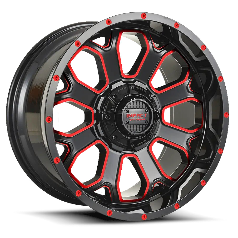 Impact Offroad 818 Black Red Milled Wheel