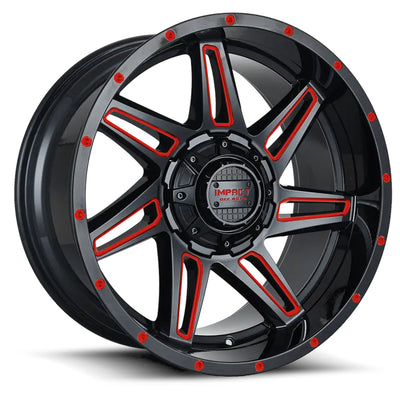 Impact Offroad 820 Black Red Milled Wheel