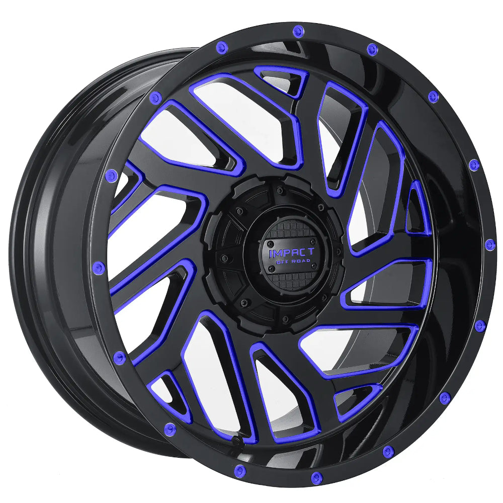 Impact Offroad 823 Black Blue Milled Wheel
