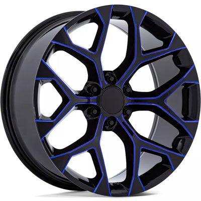 Impact Replicas Snowflake Black Blue Milled Wheel