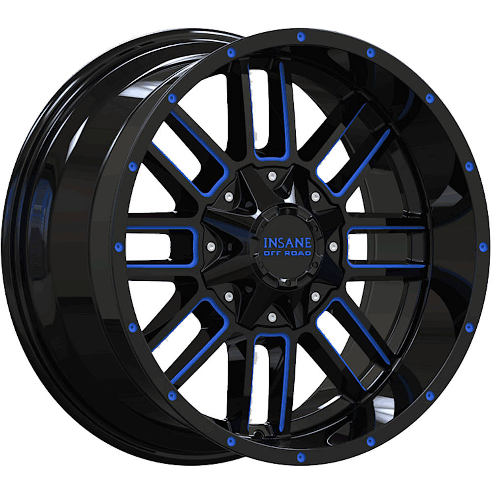 Insane Offroad IO-07 Black Blue Milled Wheel