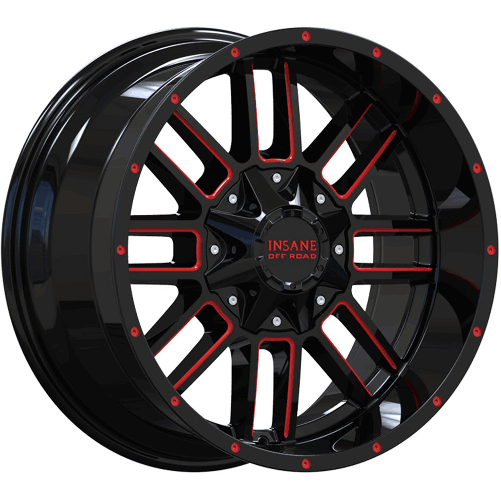 Insane Offroad IO-07 Black Red Milled Wheel
