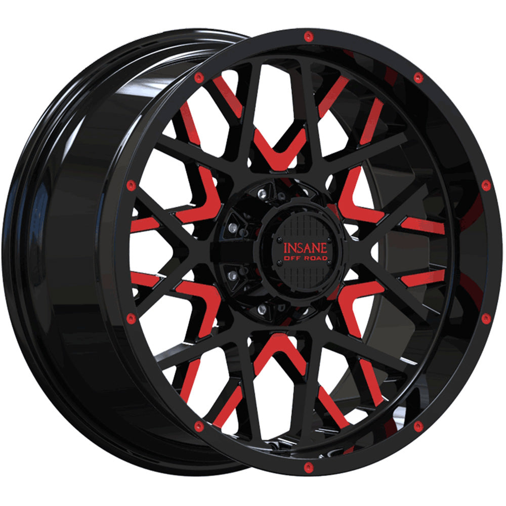 Insane Offroad IO-10 Black Red Milled Wheel