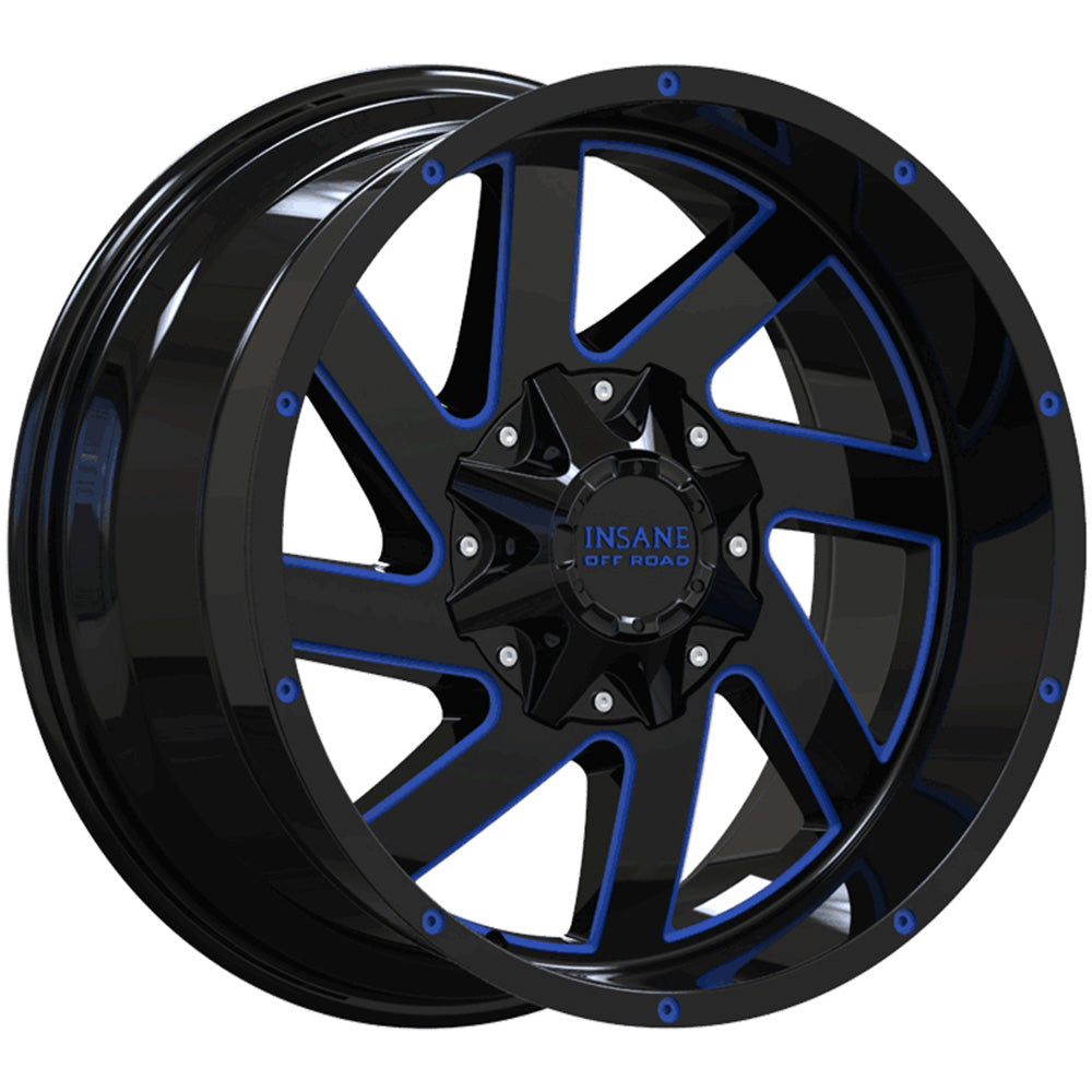 Insane Offroad IO-12 Black Blue Milled Wheel