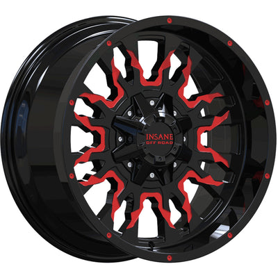 Insane Offroad IO-14 Black Red Milled Wheel