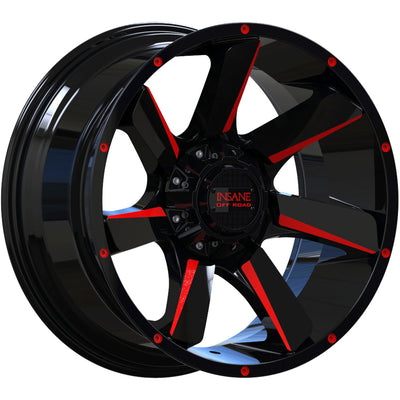 Insane Offroad IO-17 Black Red Milled Wheel