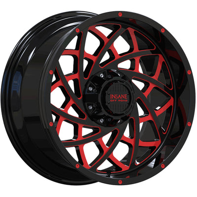 Insane Offroad IO-18 Black Red Milled Wheel