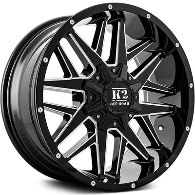 K2 Offroad Mayhem Black Milled Wheel
