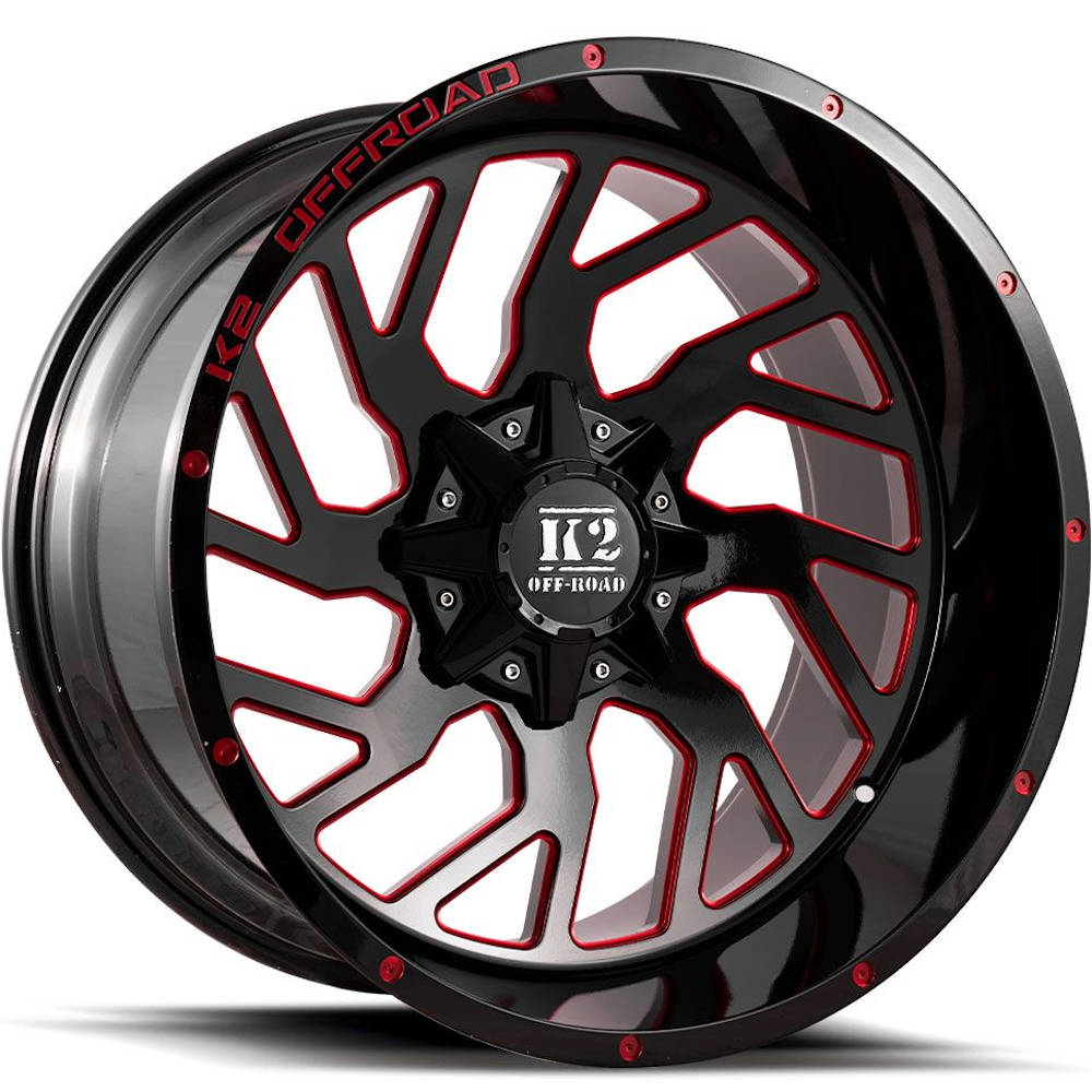 K2 Offroad Shockwave Black Red Milled Wheel