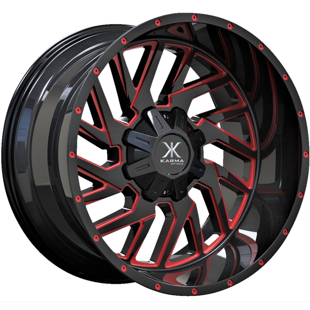 Karma Offroad K33 Black Red Milled Wheel