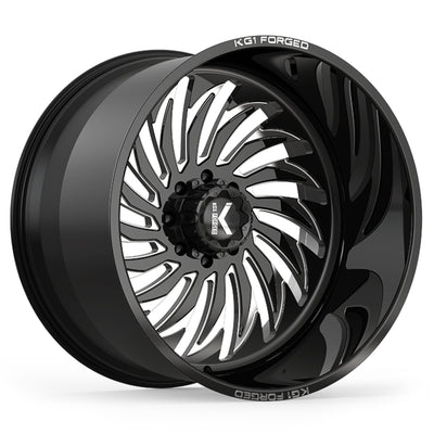 KG1 Forged Hurricane Black Milled Wheel