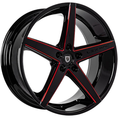 Lexani R-Four Black Red Milled Wheel