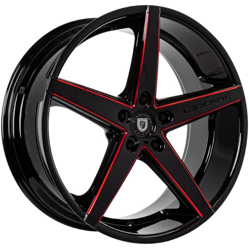 Lexani R-Four Black Red Milled Wheel