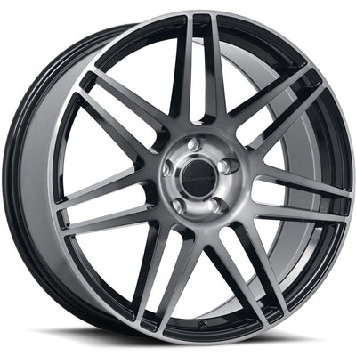 Liquid Metal Carbon Black Machined Wheel