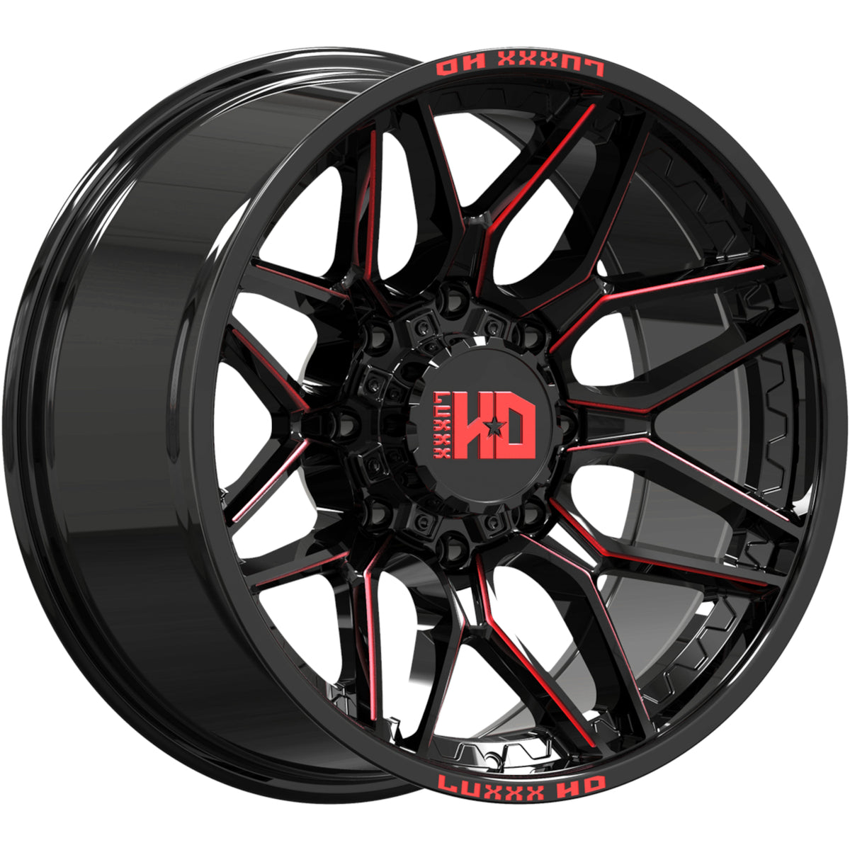 Luxxx HD LHD36 Black Red Milled Wheel