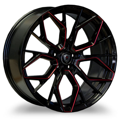 Marquee Luxury M1004 Black Red Milled Wheel