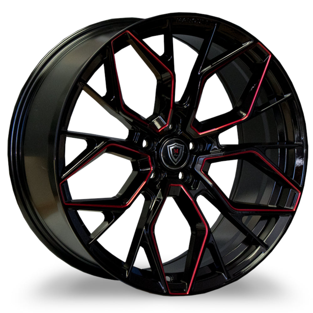 Marquee Luxury M1004 Black Red Milled Wheel