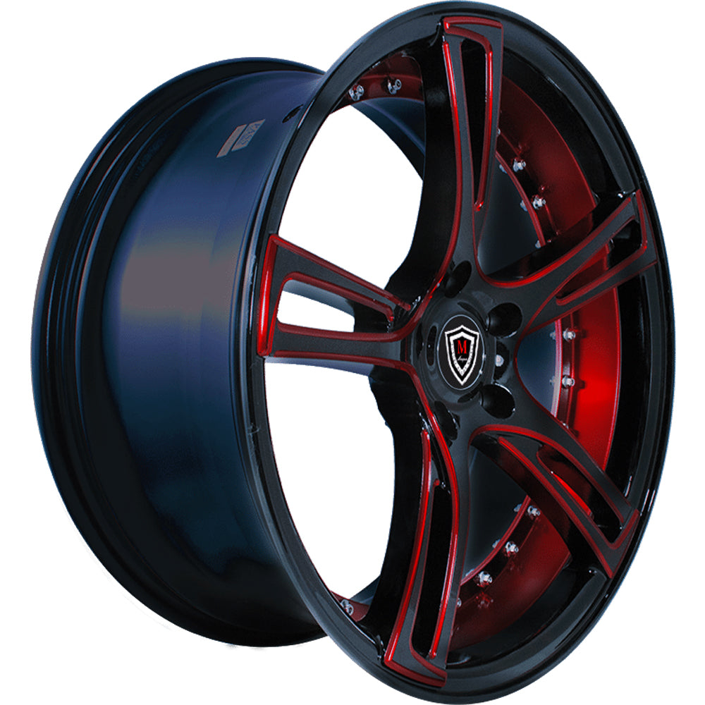 Marquee Luxury M3247 Black Red Milled Wheel
