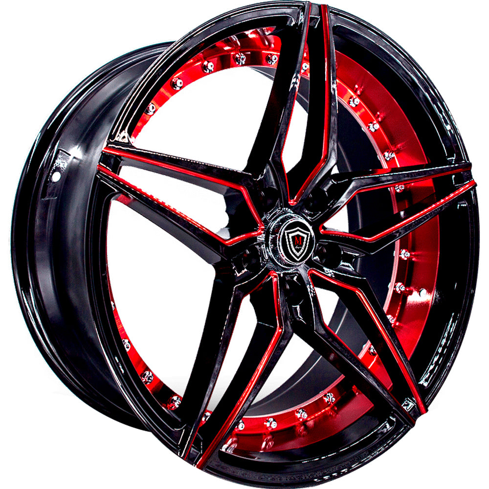 Marquee Luxury M3259 Black Red Milled Wheel