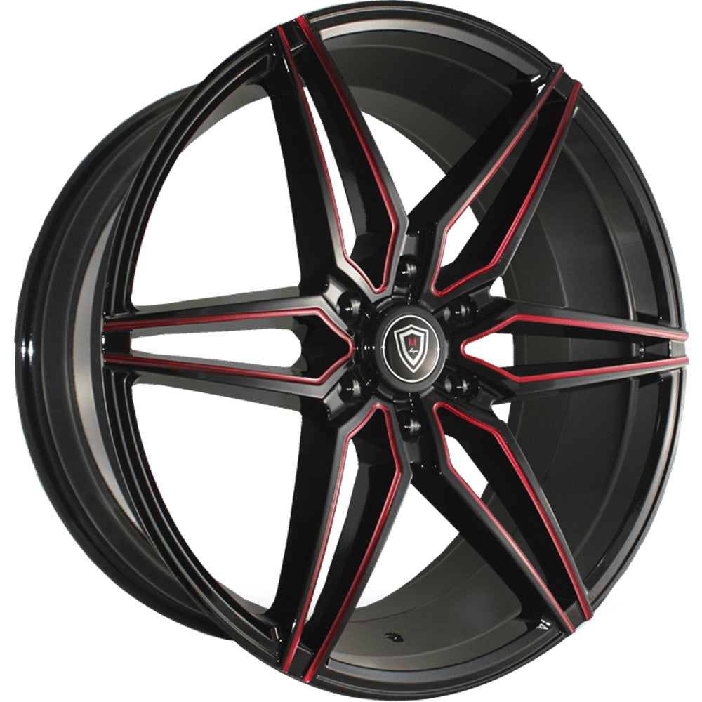 Marquee Luxury M3259A Black Red Milled Wheel
