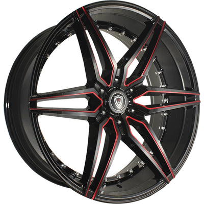 Marquee Luxury M3259B Black Red Milled Wheel