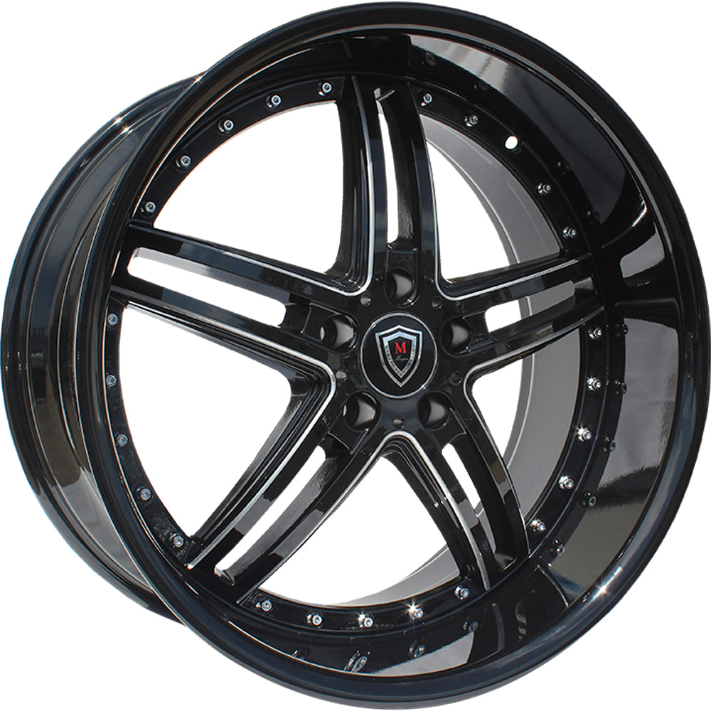 Marquee Luxury M5329 Black Milled Wheel