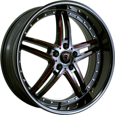 Marquee Luxury M5329 Black Red Milled Wheel