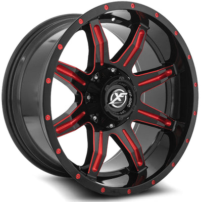 XF Off-Road XF-215 Black/Red Milled wheel