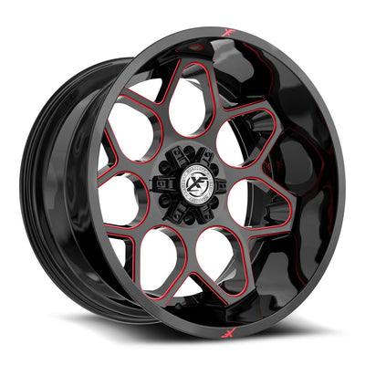 XF Off-Road XF-233 Black/Red Milled wheel