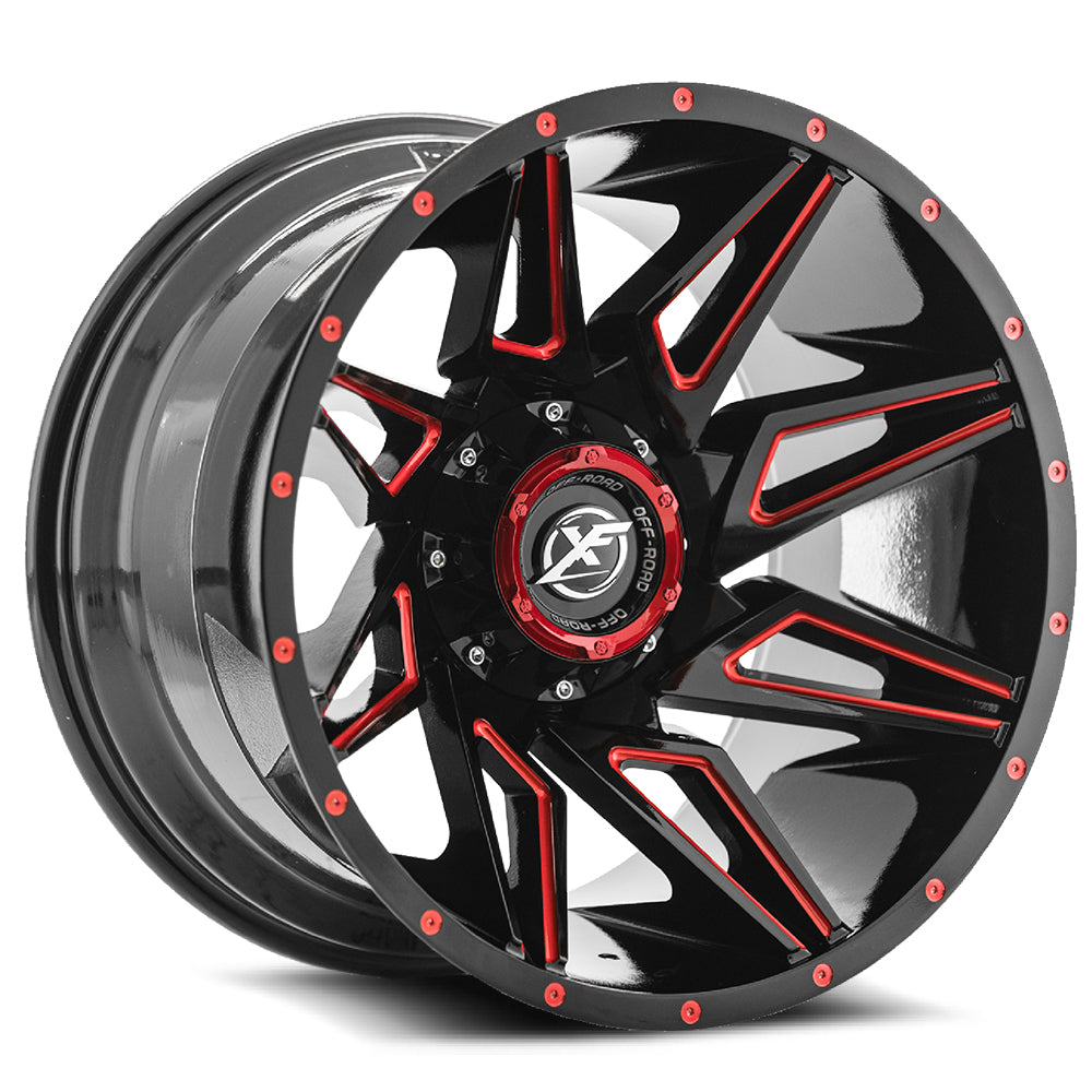 XF Off-Road XF-218 Black/Red Milled wheel