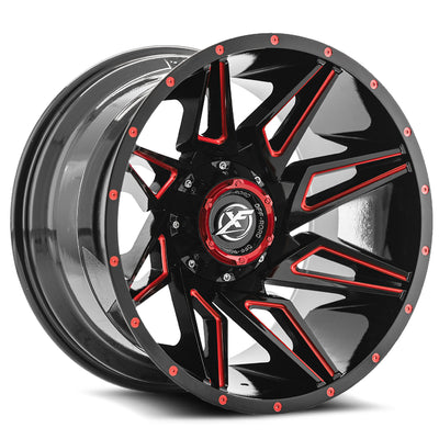 XF Off-Road XF-218 Black/Red Milled wheel