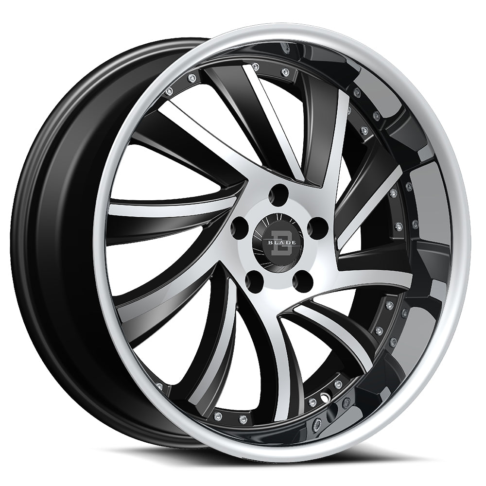 Blade Luxury Sliced Black Machined wheel