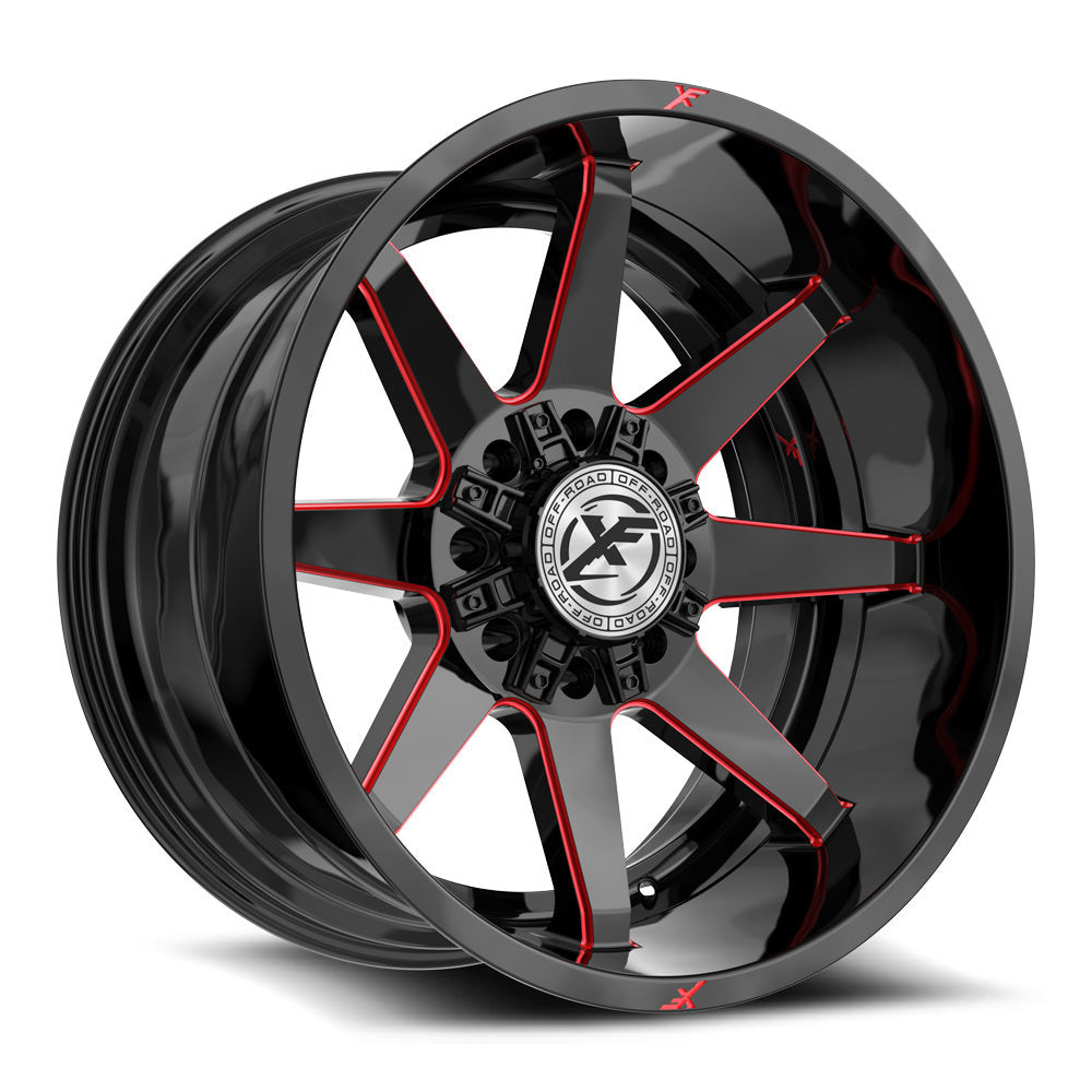 XF Off-Road XF-236 Black/Red Milled wheel