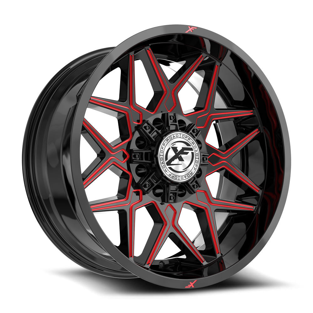 XF Off-Road XF-238 Black/Red Milled wheel
